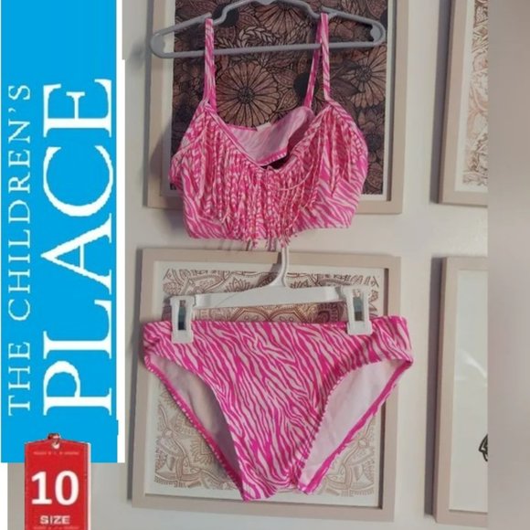 🎁 5/$25  CP bikini with fringe and pink zebra print. Size large - Picture 1 of 8